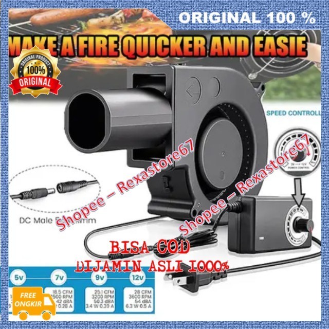 Blower Mini Portbale Kipas Angin Blower Blower Fan Dimmer Speed Air BBQ Blower Fan Machine ASLI