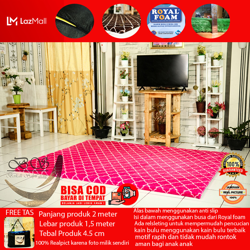 Karpet bulu Rasfur Anti Slip motif Panjang 2 meter Lebar 1,5 meter Tebal 4,5cm