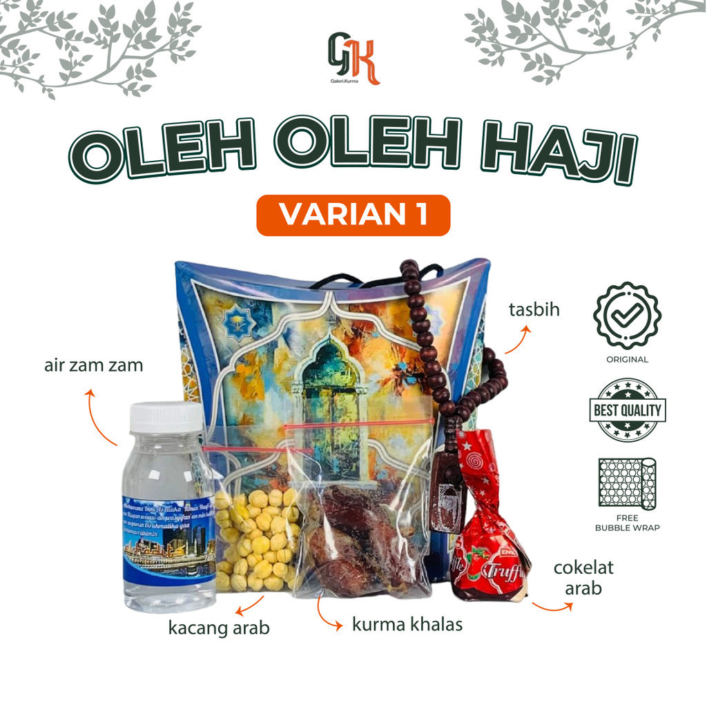 

PAKET OLEH OLEH HAJI UMROH SEKAT 5 ZAMZAM KHALAS KACANG ARAB COKLAT TASBIH VARIAN 1
