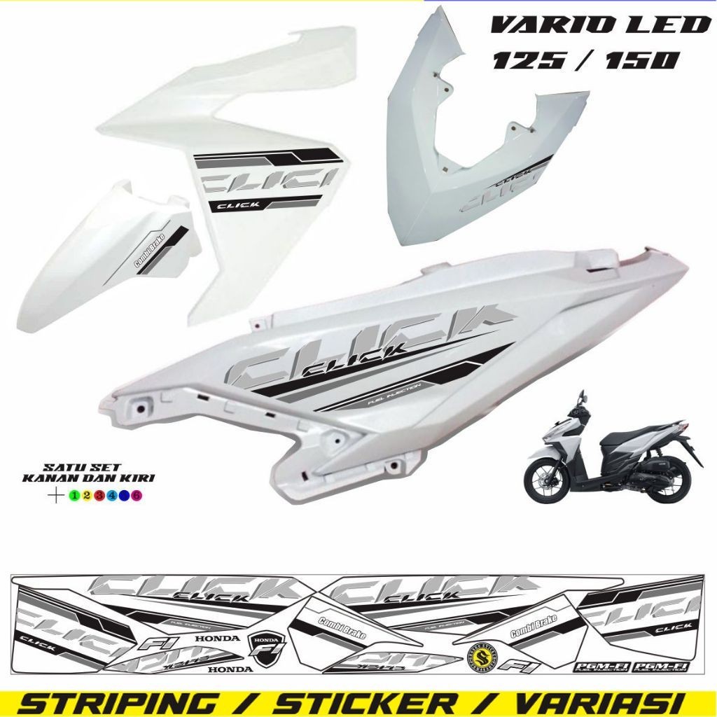 STRIPING STIKER MOTOR VARIO LED 2015 / 2017 /LIST  STIKER VARIO 125 / 150 LED FI STIKER LIST