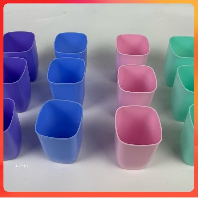 1 Lusin Gelas Plastik Tahan Panas Warna Warni Gelas Plastik Kecil Mini Lusinan Gelas Segi
