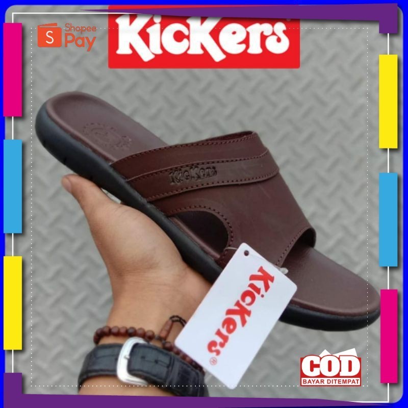[PREMIUM ORIGINAL] sandal kickers pria kulit asli Sandal casual. Sandal pria. Sandal kulit. Sendal p