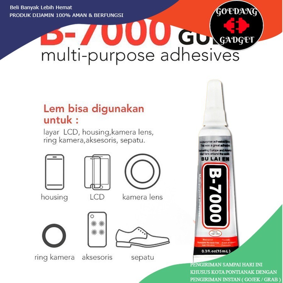 

B7000 LEM LCD TOUCHSCREEN 15ML B-7000 BENING LEM BULAIEN B 7000 ORIGINAL / MULTIPURPOSE GLUE ADHESIVE SERBAGUNA