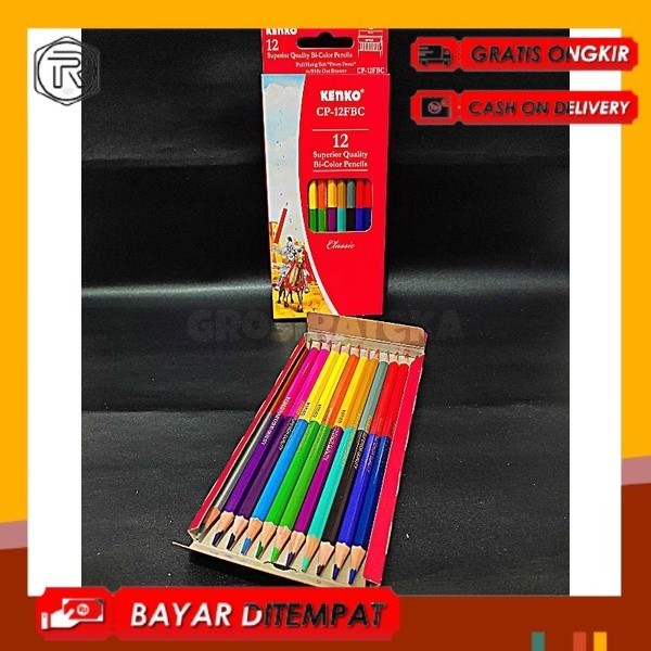 

PENSIL WARNA, PULAS DUO COLOR 12 WARNA BICOLOR KENKO