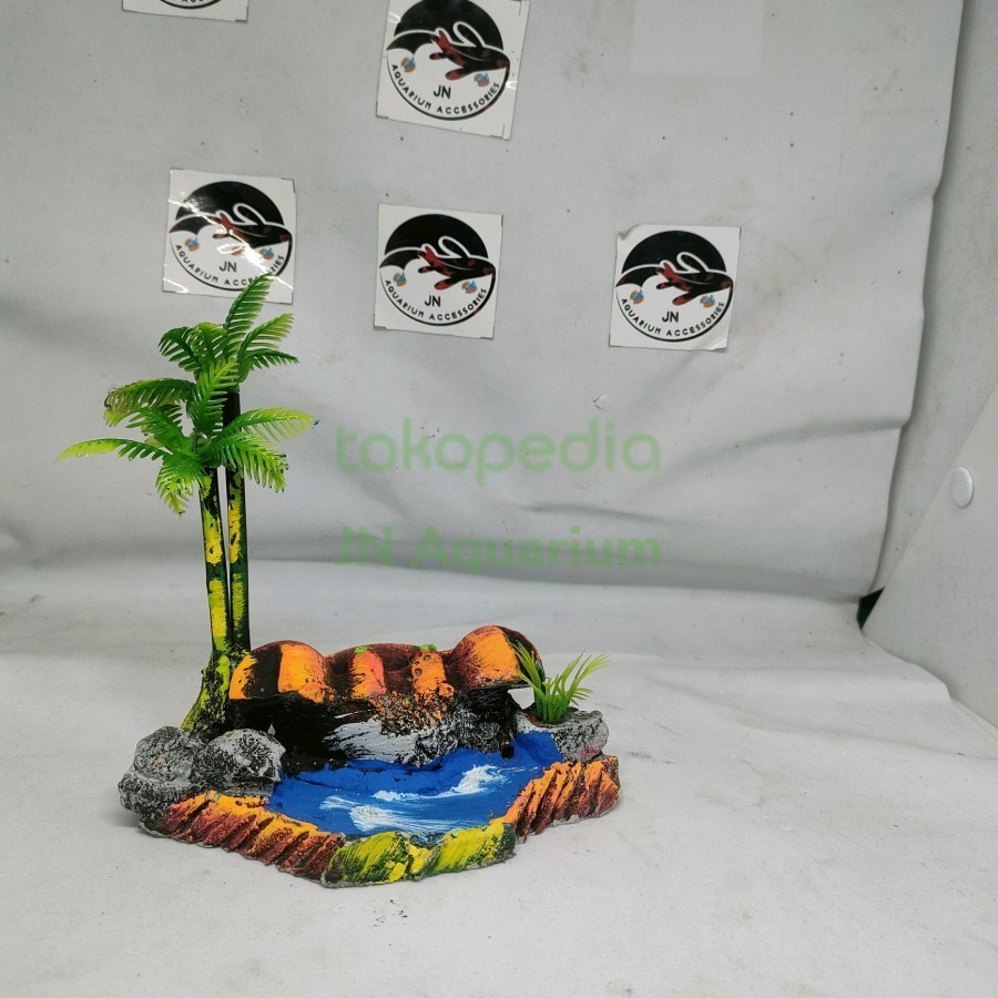tebing aquarium motif kepiting  tebing hiasan aquarium aquascape
