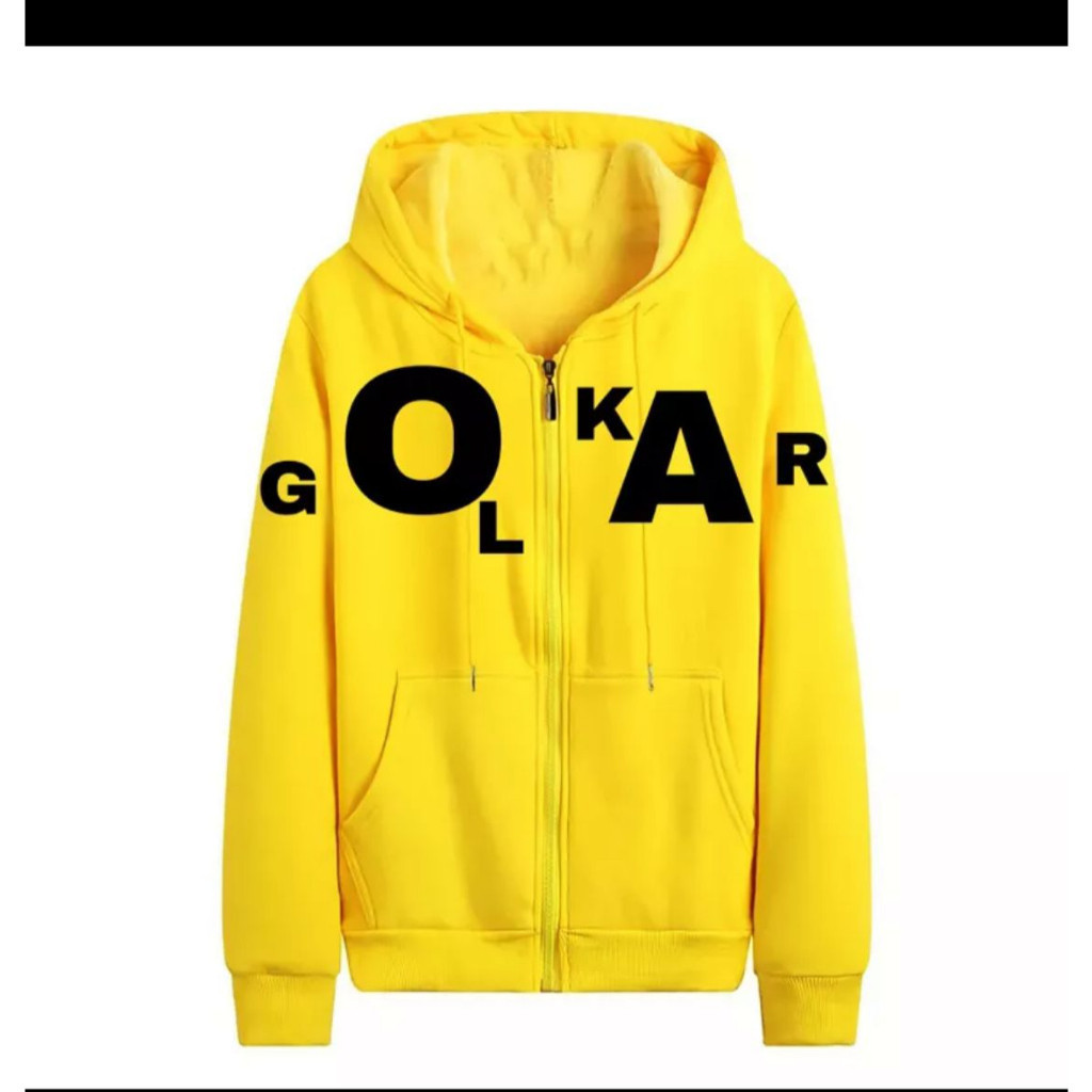 JAKET HODDIE PARTAI GOLKAR TERBARU PEMILU 2024 /JAKET GOLKAR KEREN / CUSTOM SABLON SUKA SUKA