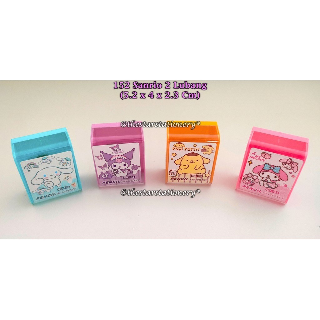 

(1 Biji) Rautan Sanrio 152 2 Lubang 5.2 x 4 x 2.3 Cm/ Sharpener Rautan No.152 Sanrio / Rautan Fancy Sanrio