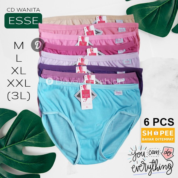 3 PCS CD Wanita Esse Size M L XL 3L 4L | Cd Murah
