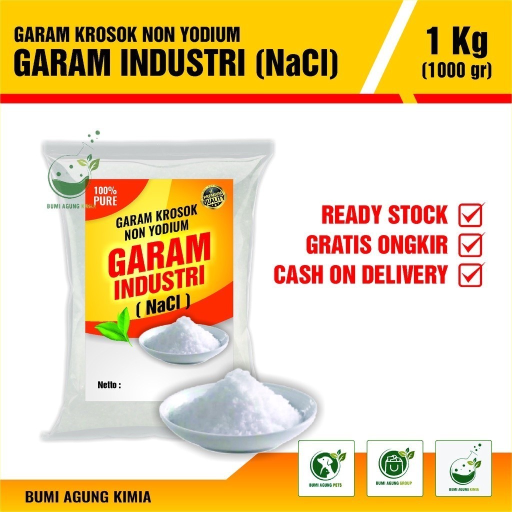 

Garam Industri / NaCL / Garam non yodium / Garam australia / Garam Krosok / Natrium Klorida 1KG 1 KG