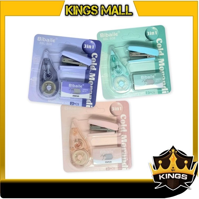 

KINGs - S6336 Set Alat Tulis Staples & Pita Koreksi / Perlengkapan Staples & Isi Staples Random