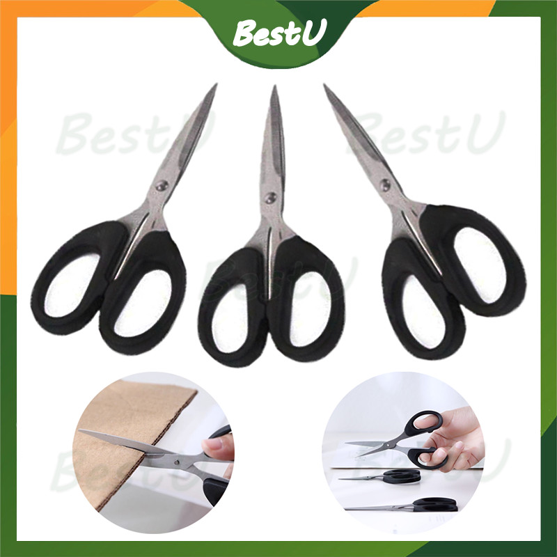 

Gunting Stainless Steel /Alat Potong Kertas Sedang/Gunting Medium Hitam Ukuran 16 CM Paper Scissors