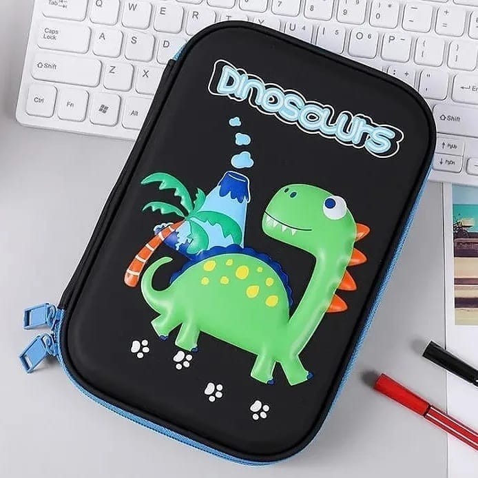 

promo ✨ -Kotak Pensil 3D Timbul Anak Laki Tempat pensil Dino Astronot Mobil - Dino Hitam