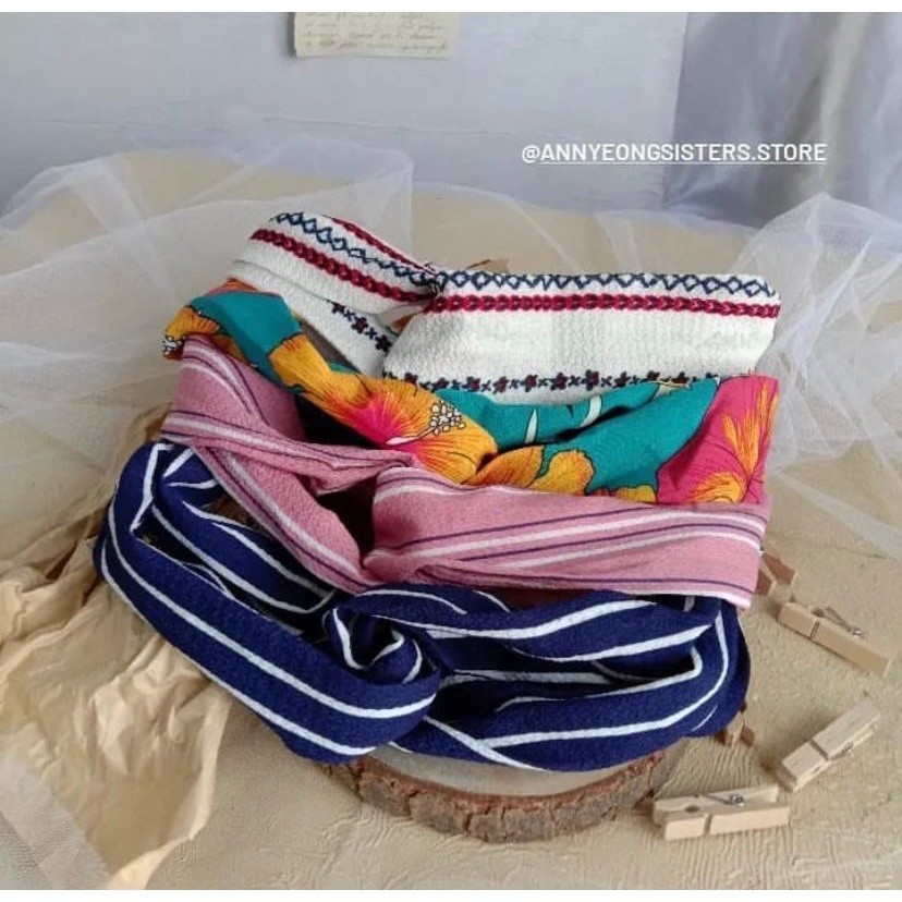 BH BANDANA KAIN MOTIF BANDANA WANITA BANDOW KAIN BANDO KAIN MOTIF