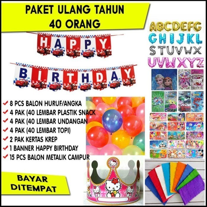 

PAKET ULANG TAHUN ANAK 40 ORANG LENGKAP MURAH