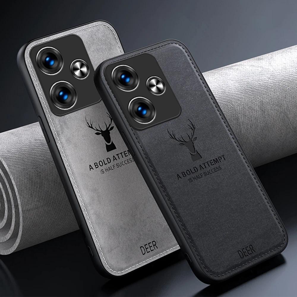 For Xiaomi Redmi Turbo 3 Turbo3 Case Deer case Matte Cloth Silicone Protection Luxury Phone Cover Re