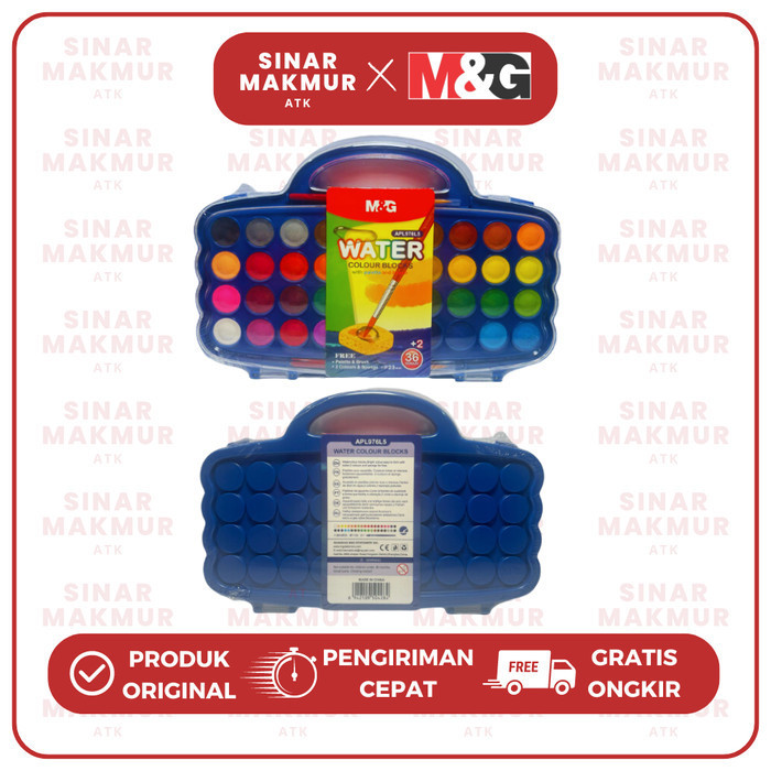

Solid/Block Watercolor Paint/Cat Air Padat 36+2 Warna 23 mm M&G APL976L5 (Set) SF6