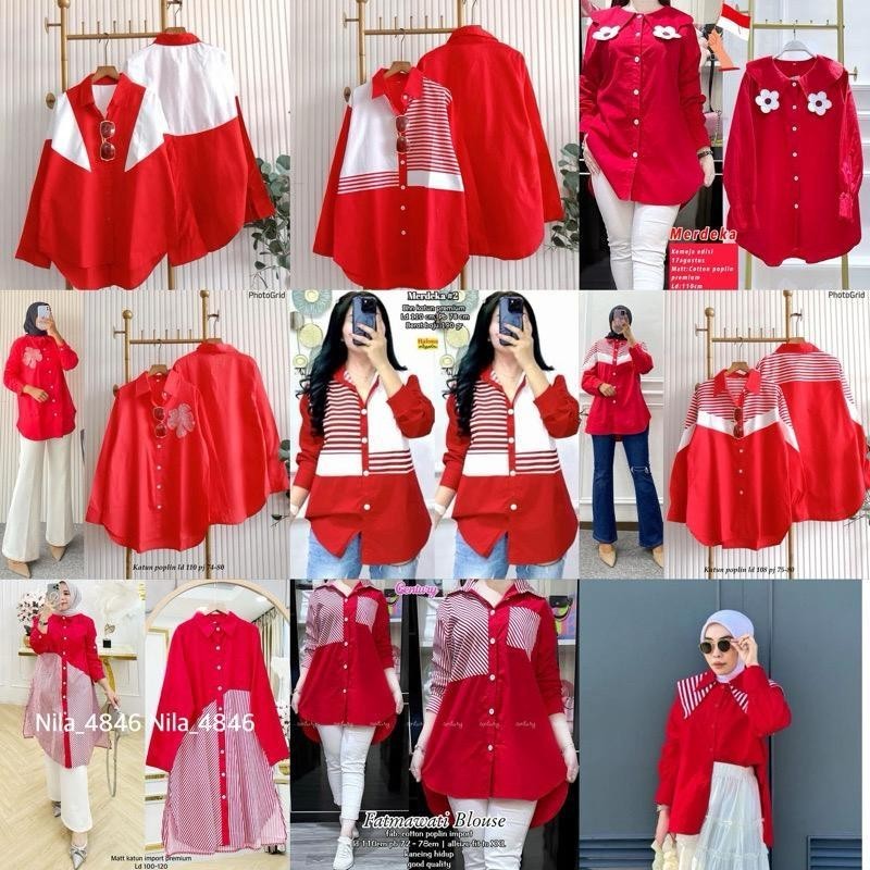 Kemeja Wanita Merah Putih 17 Agustus