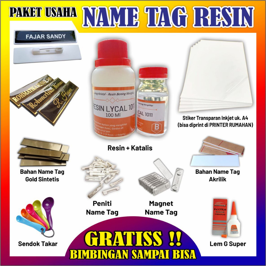 

Paket Usaha Name Tag Resin TERMURAH (All In One, LEBIH LENGKAP)
