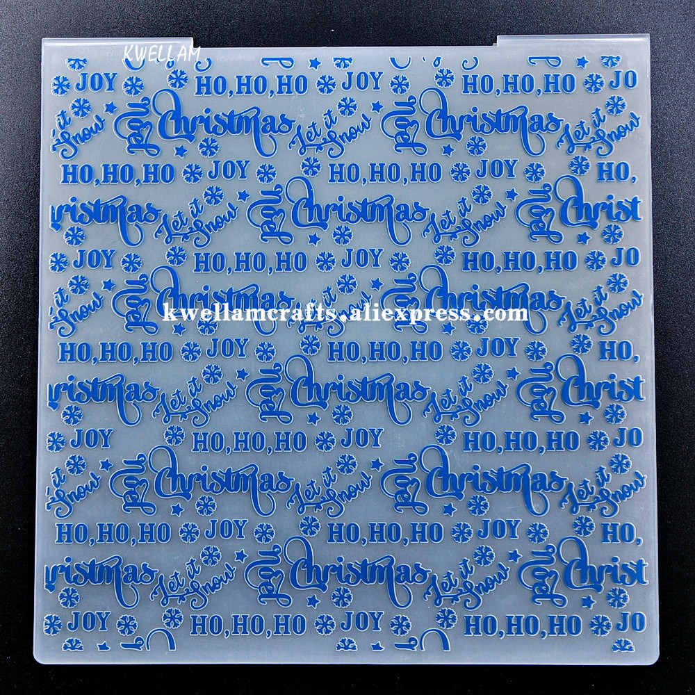 

8x8" Merry Christmas Snowflakes HO HO JOY Plastic Embossing Folders for Card Making Scrapbooking and Other Paper Crafts 3112117