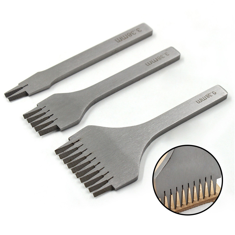 

3.38/3.85/3.0/2.7 mm French Style Leather Craft Hole Punches Stitching Punch Tool Set Leather Craft Europe Oblique Flat Cut