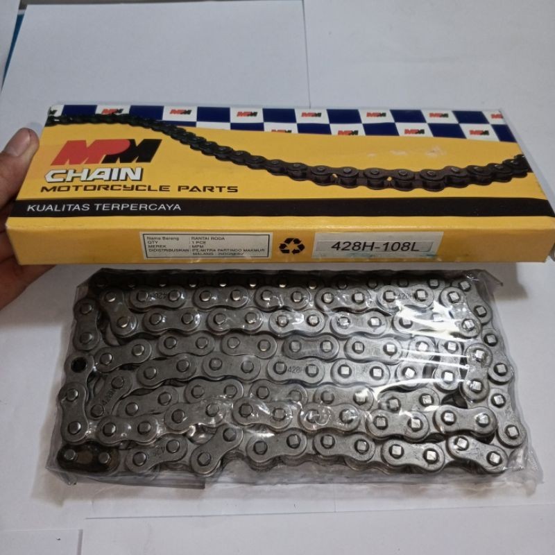 Rante Rantai 428H 108L Rantai Baja Tebal 428 H 108 L Rantai motor honda yamaha kawasaki MPM