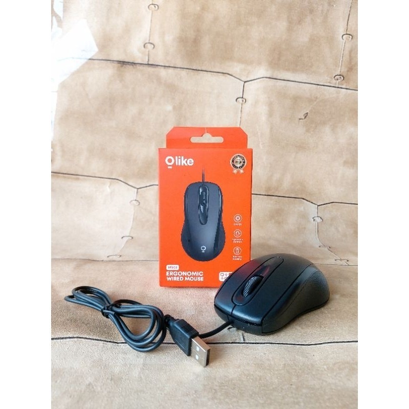 Mouse Wired / Kabel Olike M101 Ergonomic Wired DPI switch up to 1200 Mouse Laptop / Komputer Kualita