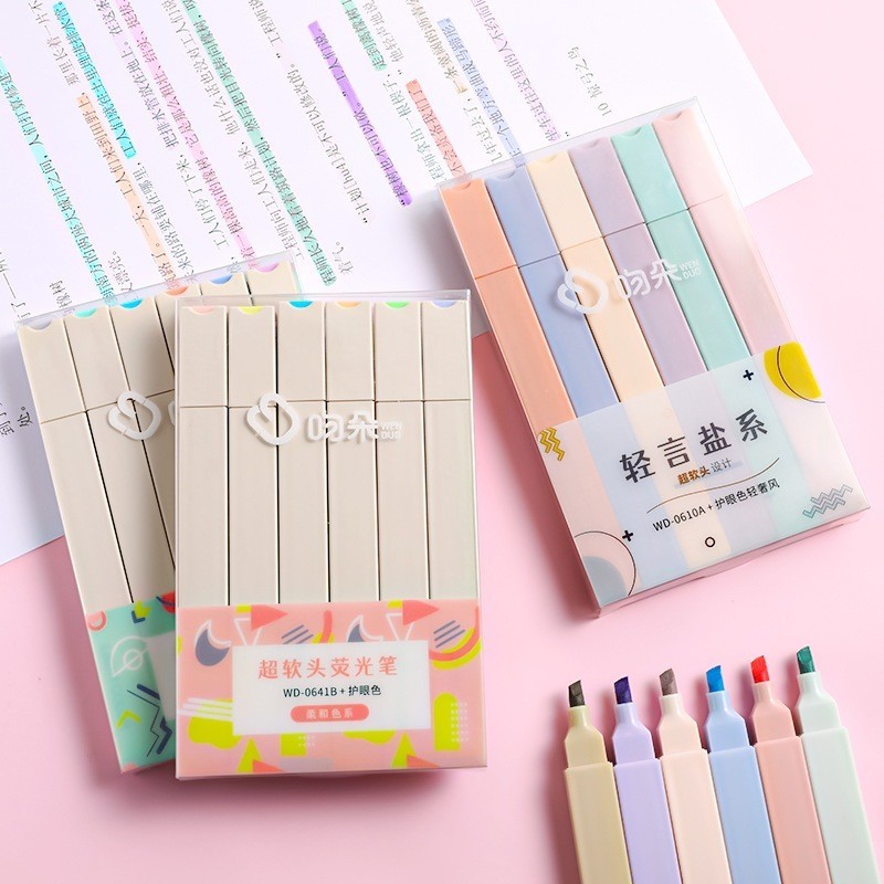 

[TERLARIS] 6PCS Stabillo Warna Warni Highlighter Spidol Pastel Soft Berkualitas ATK012 - XOBOX