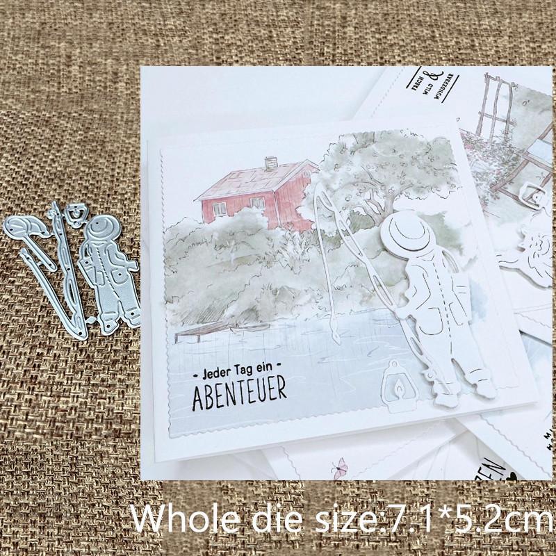 

XLDesign Craft Metal stencil mold Cutting Die Little fisherman decoration scrapbook die cut Album Paper Card Craft Embossing
