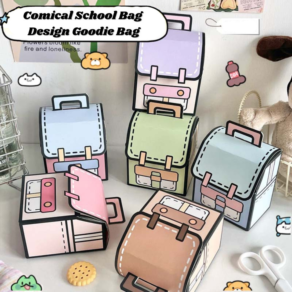 

[GAMGAM] Comical School Bag Design Goodie Bag Hampers Gift Packaging Bag Kantong