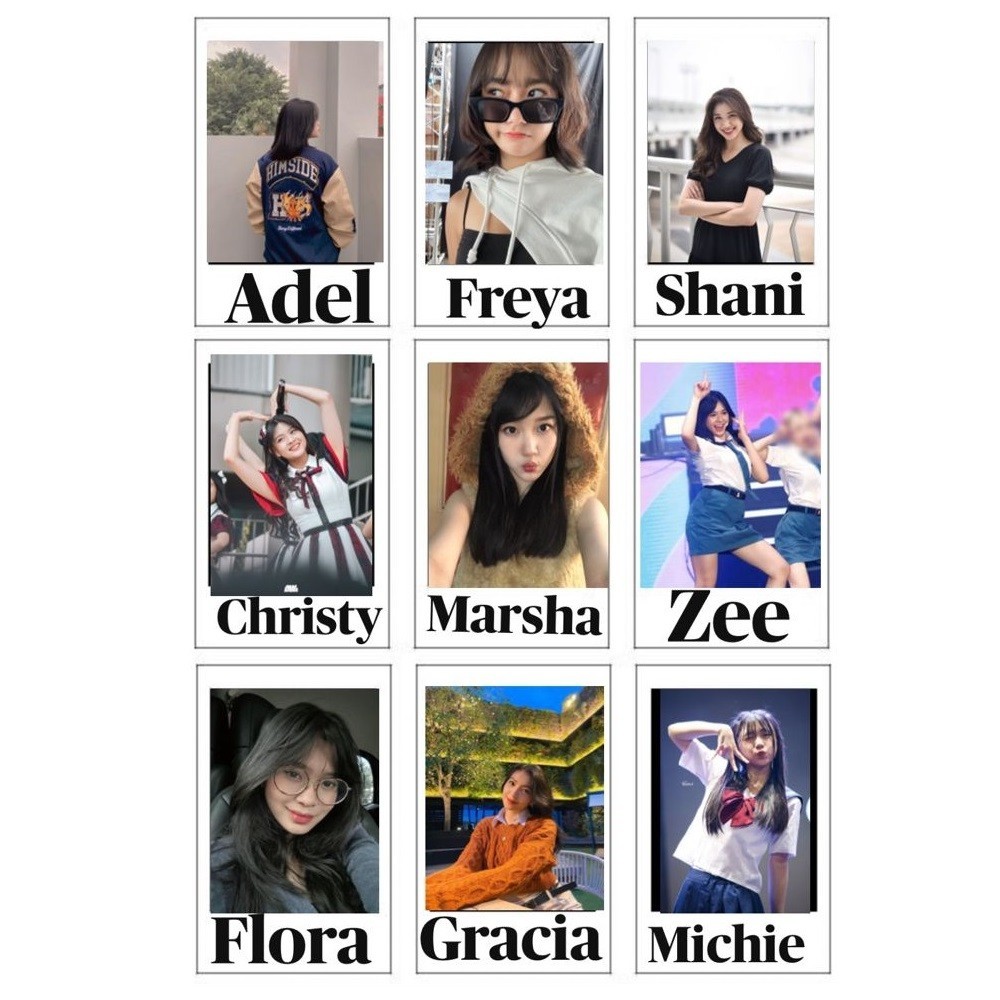 Pc bahan tebal Photocard Jkt48 isi 25pcs member ashel muthe michie Print 2 sisi laminasi glossy anti