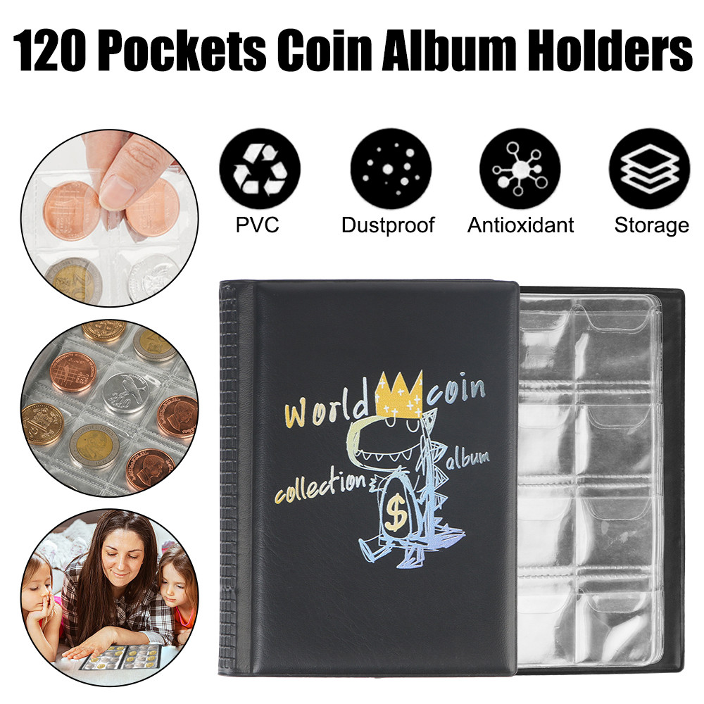 

Gifts Coin Holder Albums Collecting Money Organizer Mini Penny Coin Storage Bag 120 Pockets Coins Co