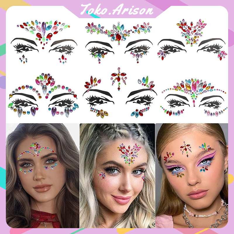 

Face Jewels Gem Stickers Eyes Body Face Tattoos Stickers Crystal for Carnival, Party, Halloween