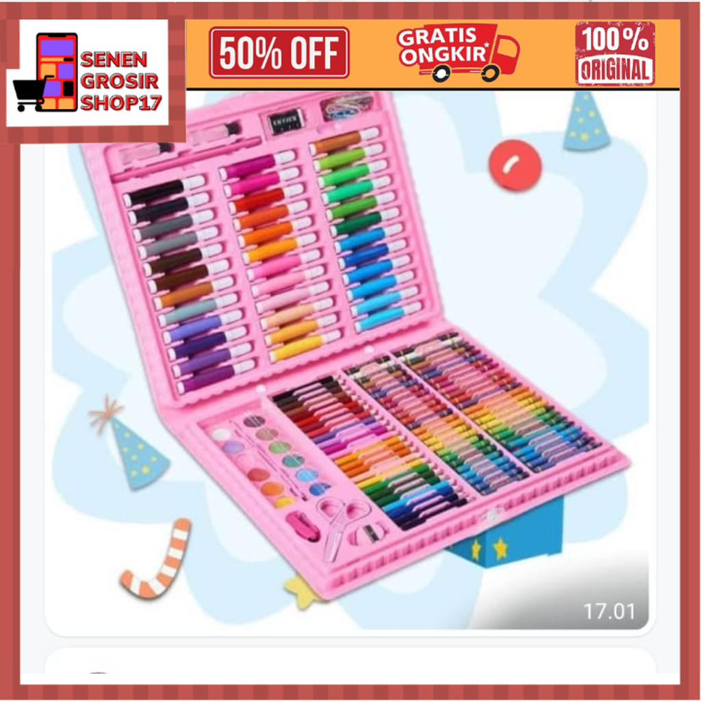

SN COD Crayon Art Set 150 PCS / Alat Menggambar Anak Set / Perlengkapan Barang Anak
