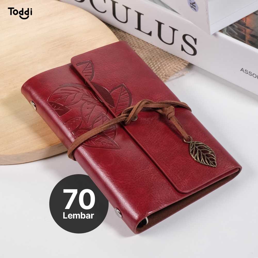 

CIKKOSTR Toddi PHANTACI Buku Catatan Binder Kulit Retro Leaf Kertas B7 - BSD666