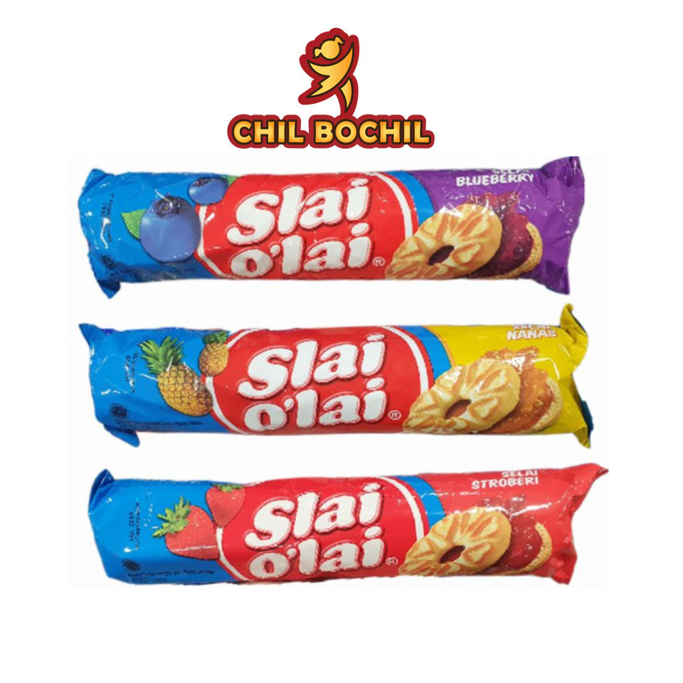 

BISKUIT SLAI OLAI 128 GRAM - RASA STROBERI & BLUEBERRY & NANAS - SLAI O'LAI 128 GRAM - SLAI O LAI 128 GRAM - CHIL BOCHIL