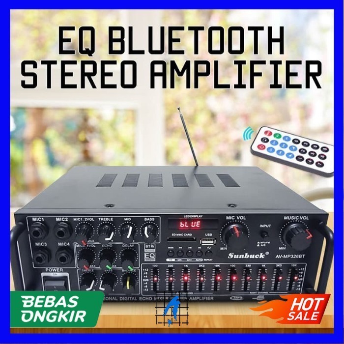 Bluetooth Amplifier EQ Karaoke FM 2000W