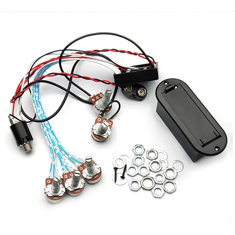 Pre-wired 3 Band Active Bass Circuit Active & Passive EQ Equalizer Electric Bass Preamp Circuit