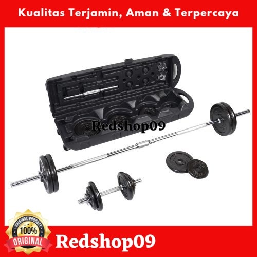 Kinetic Set 3 Pcs Dumbbell 50 Kg - Hitam/Barbel Alat Fitness/Alat Gym Peralatan Angkat Beban