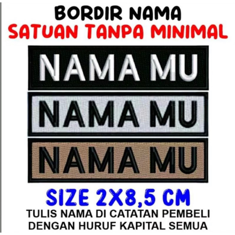 Bordir Nama Sekolah Bordir Komputer Satuan