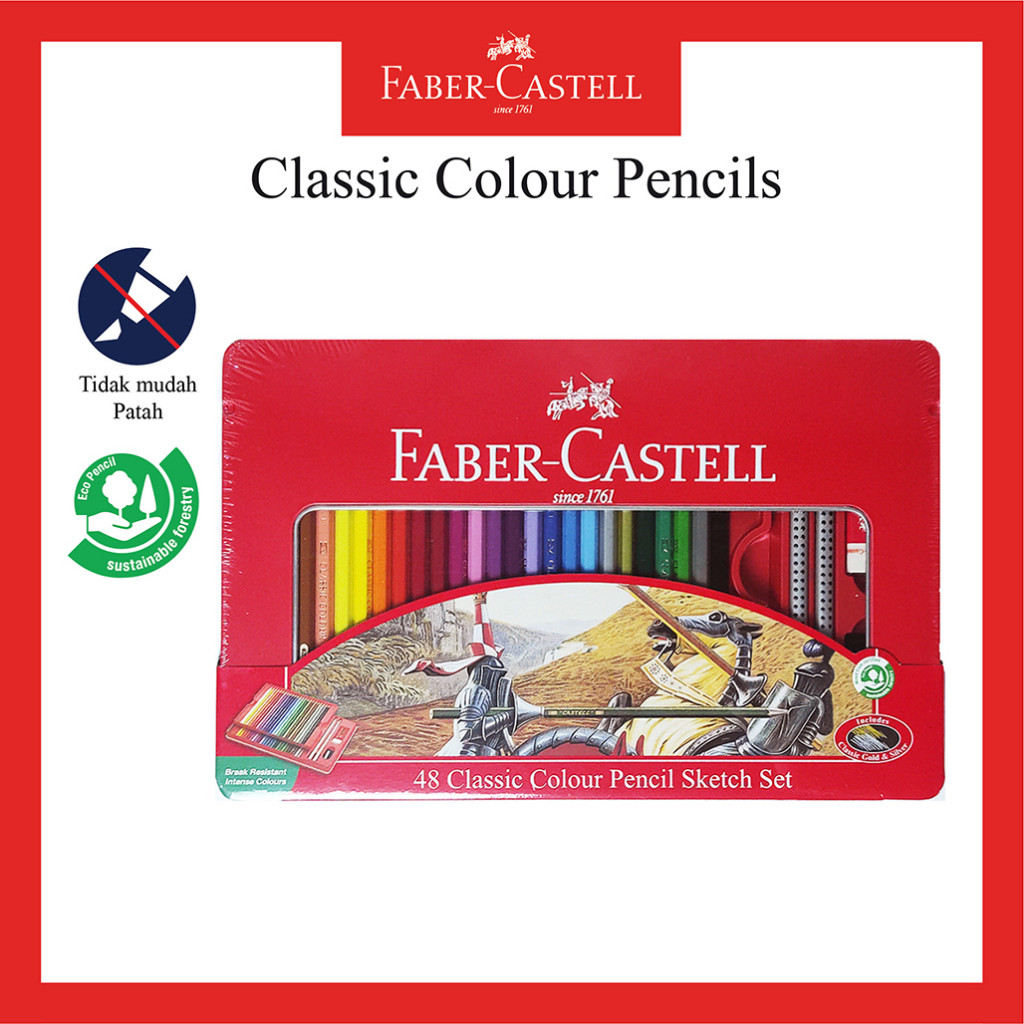 

Faber-Castell Classic Colour Pencils tin case 48warna/ pensil warna 48 warna