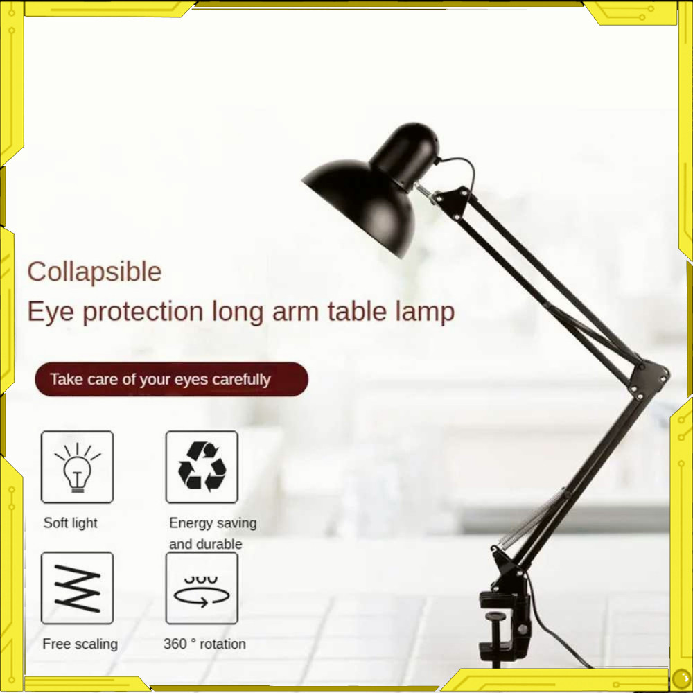 Holder Lampu Meja Belajar LED Bracket Adjustable Clamp E27 260V - GOT-27