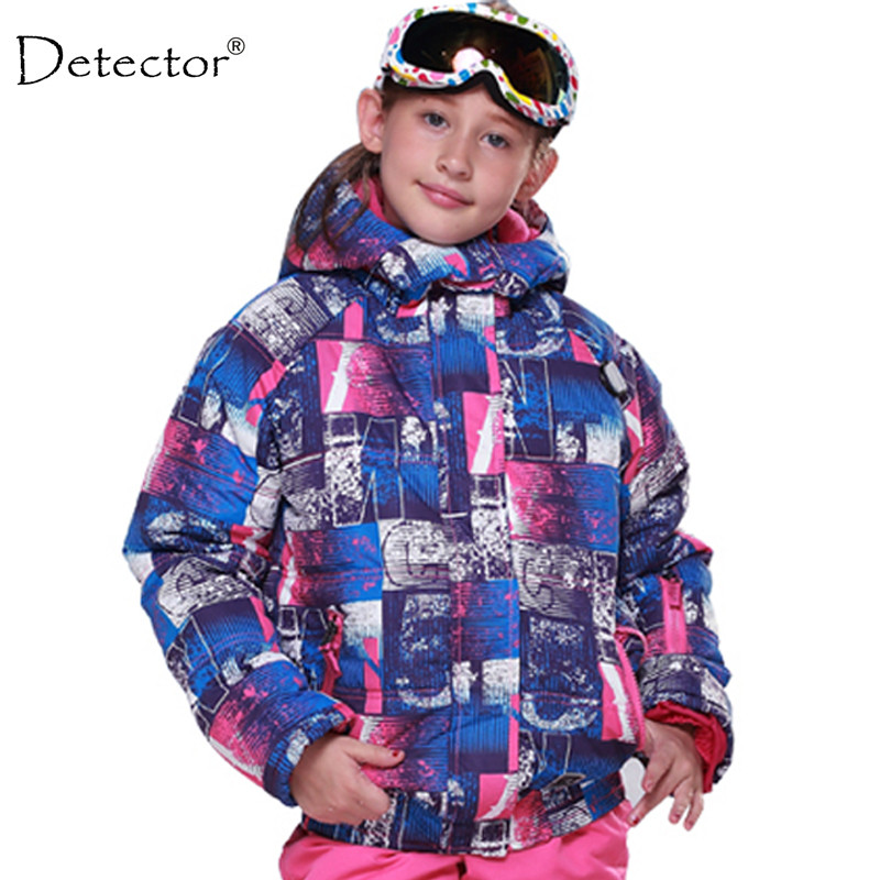 Detector Kids Winter Children Clothing Girls Skiing Jacket -20 Degree Ski Jacket for Girls Waterproo
