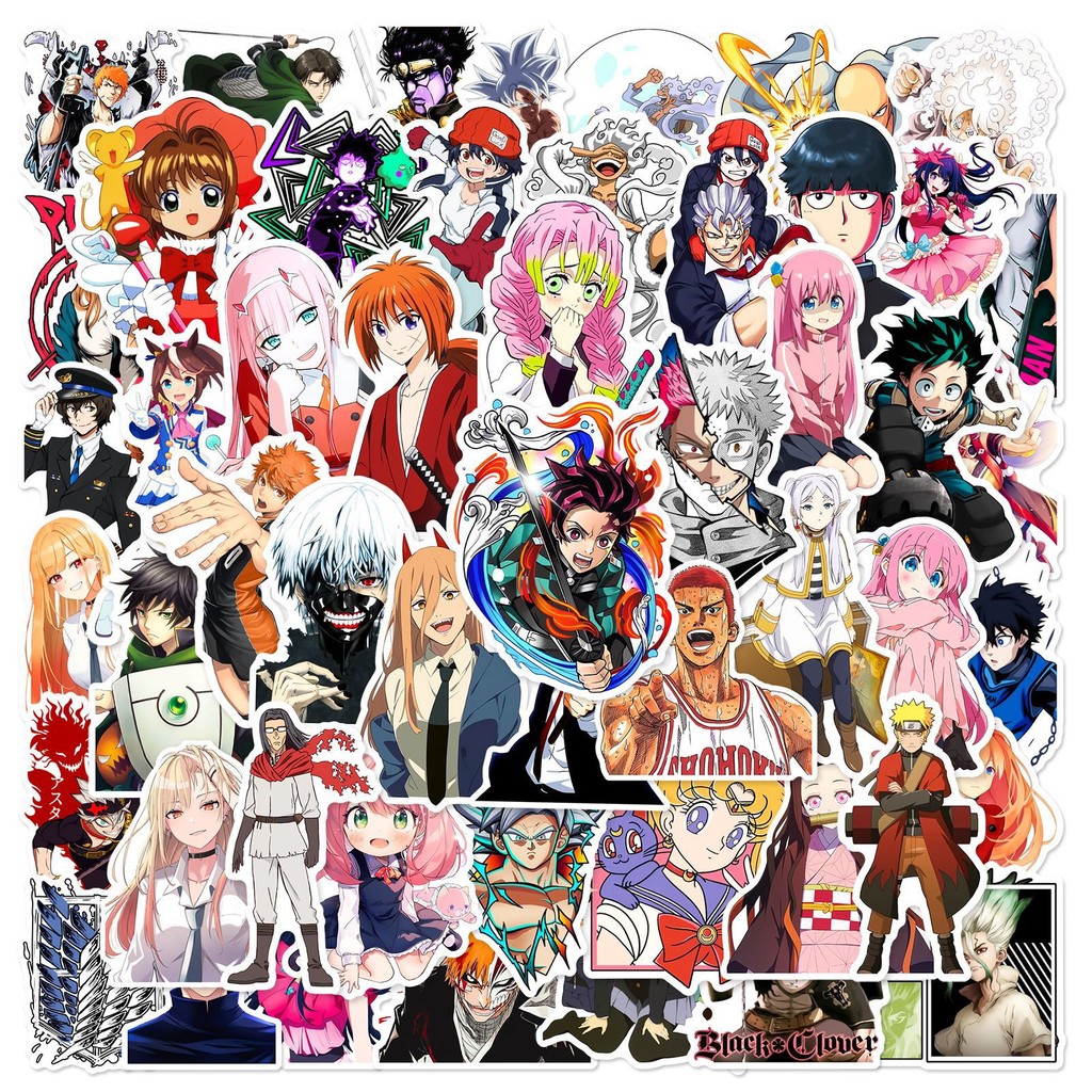 

50Pcs/Set Mixed Anime Stickers Cartoon Sticker Decals Laptop Motorcycle Luggage Phone Waterproof Sticker for Children Toy