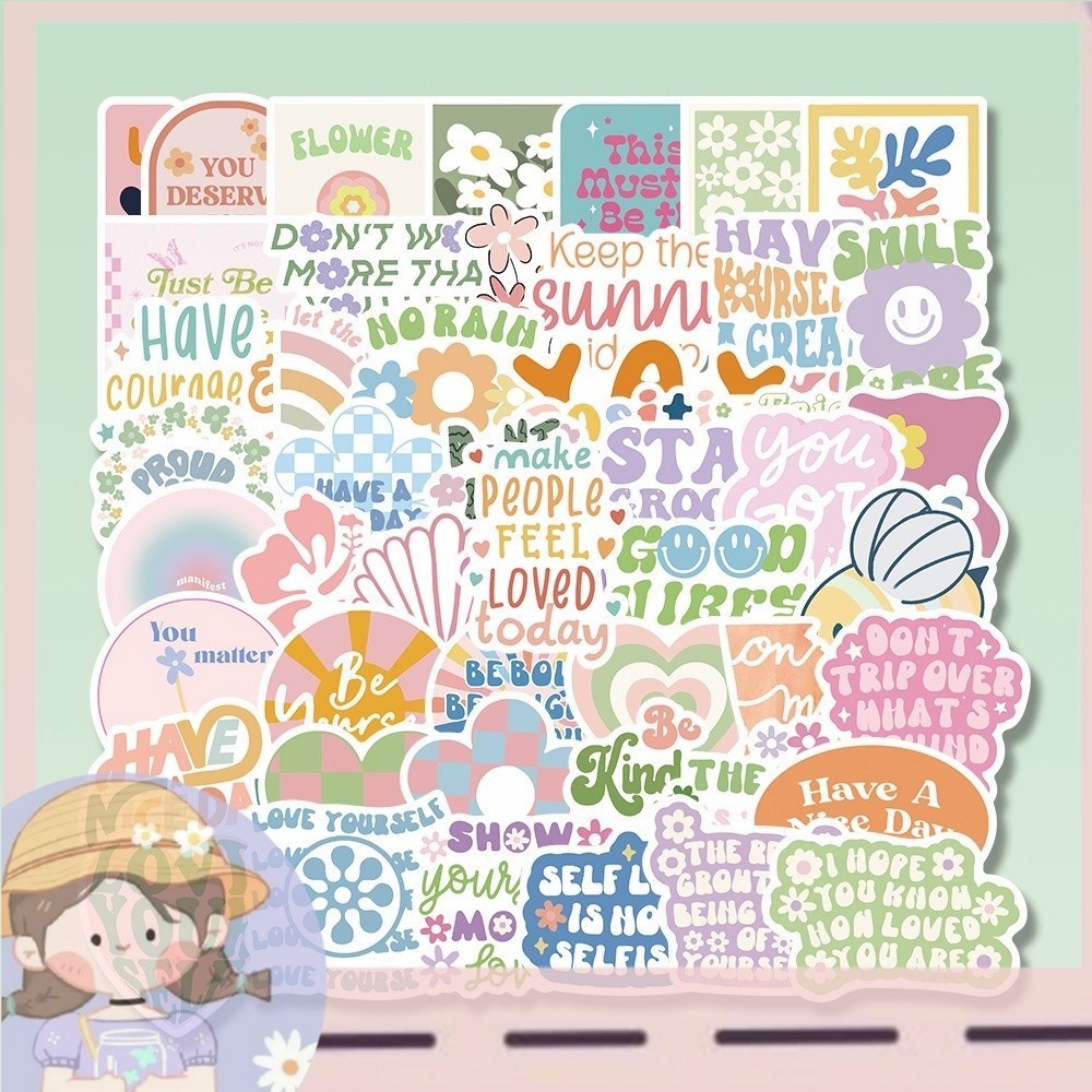 

PROMODanish 50 Pcs 1 Stiker Dekorasi notebook Tahan Air HELLO.NUZA