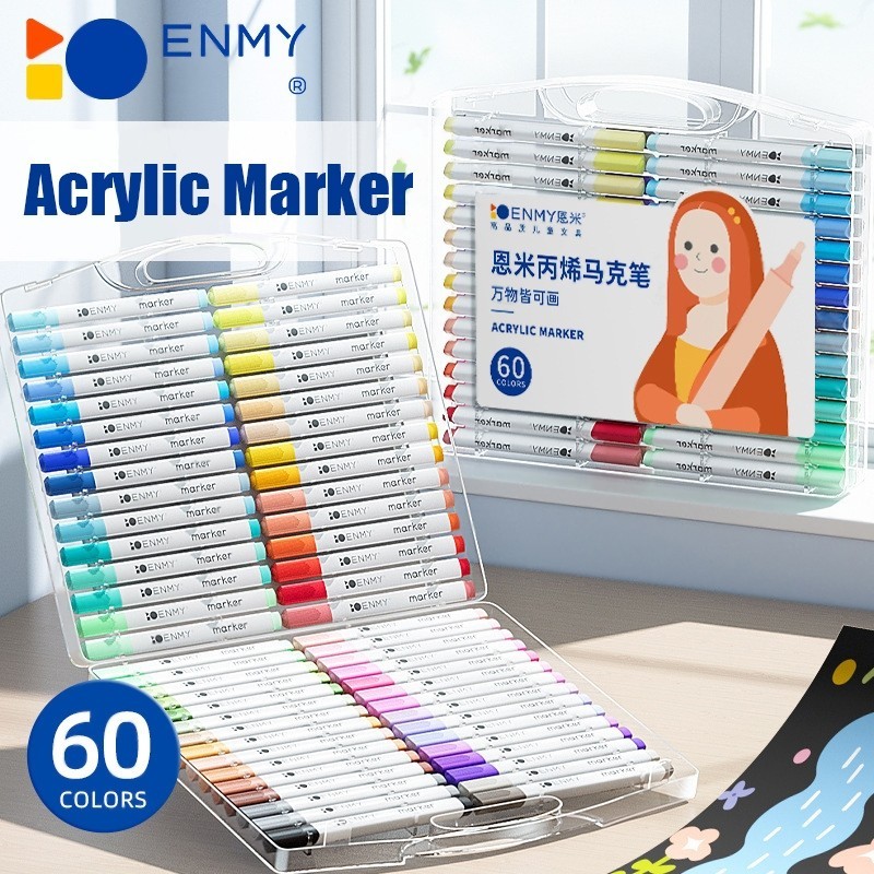 

ENMY 60 Warna Sketsa Spidol Umum General Marker Set Graphic Art Maker Pen Color Spidol Warna