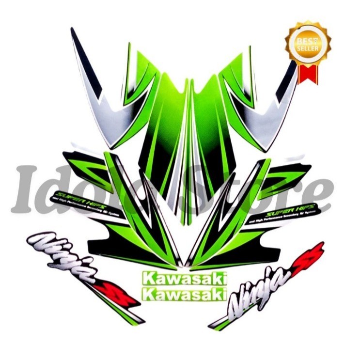 Stiker Striping Kawasaki NINJA SS 2011 Hijau Hitam List Stiker Standar NINJA SS 2011
