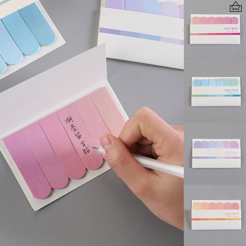 

COD️Guestbook Memo Mini Sticky Note Polos 6 Baris Lucu Kreatif Enam Warna Notes Siswa Belajar Gradien Catatan Stiker Indeks