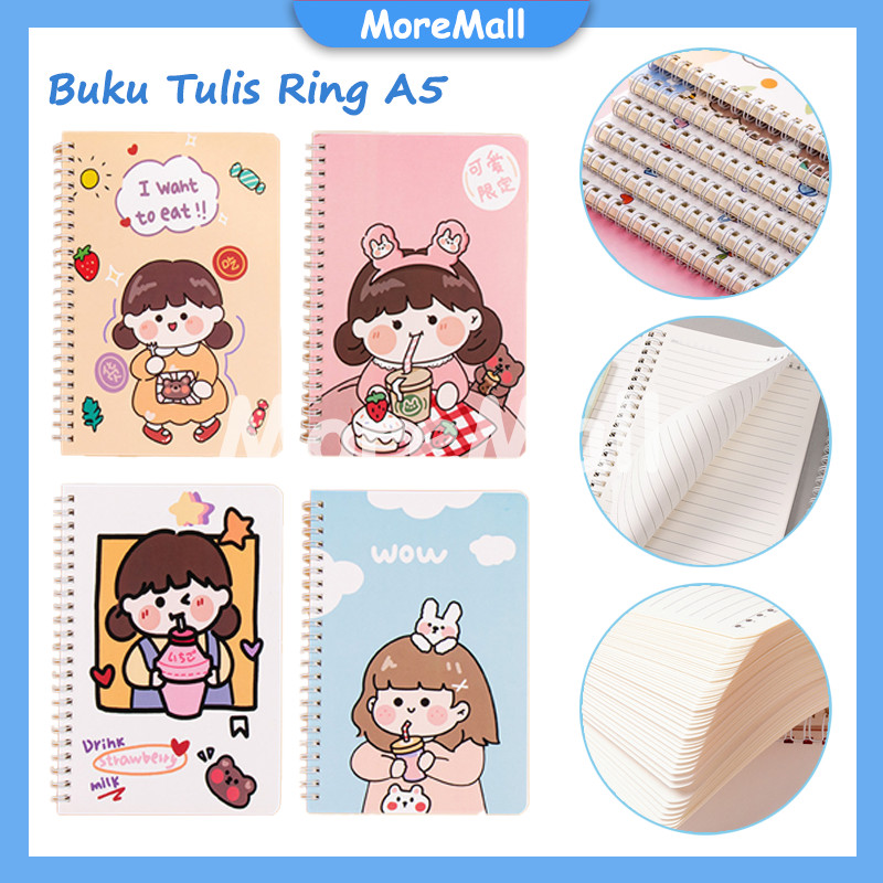 

Buku Tulis Sekolah/Buku Tulis Ring A5/Notebook Kartun