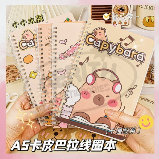

AS PROMO NOTE BOOK RING MOTIF MEMO KECIL A5 SPIRAL KAPIBARA CAPYBARA NOTEBOOK MINI / BUKU CATATAN RING / BUKU TULIS RING