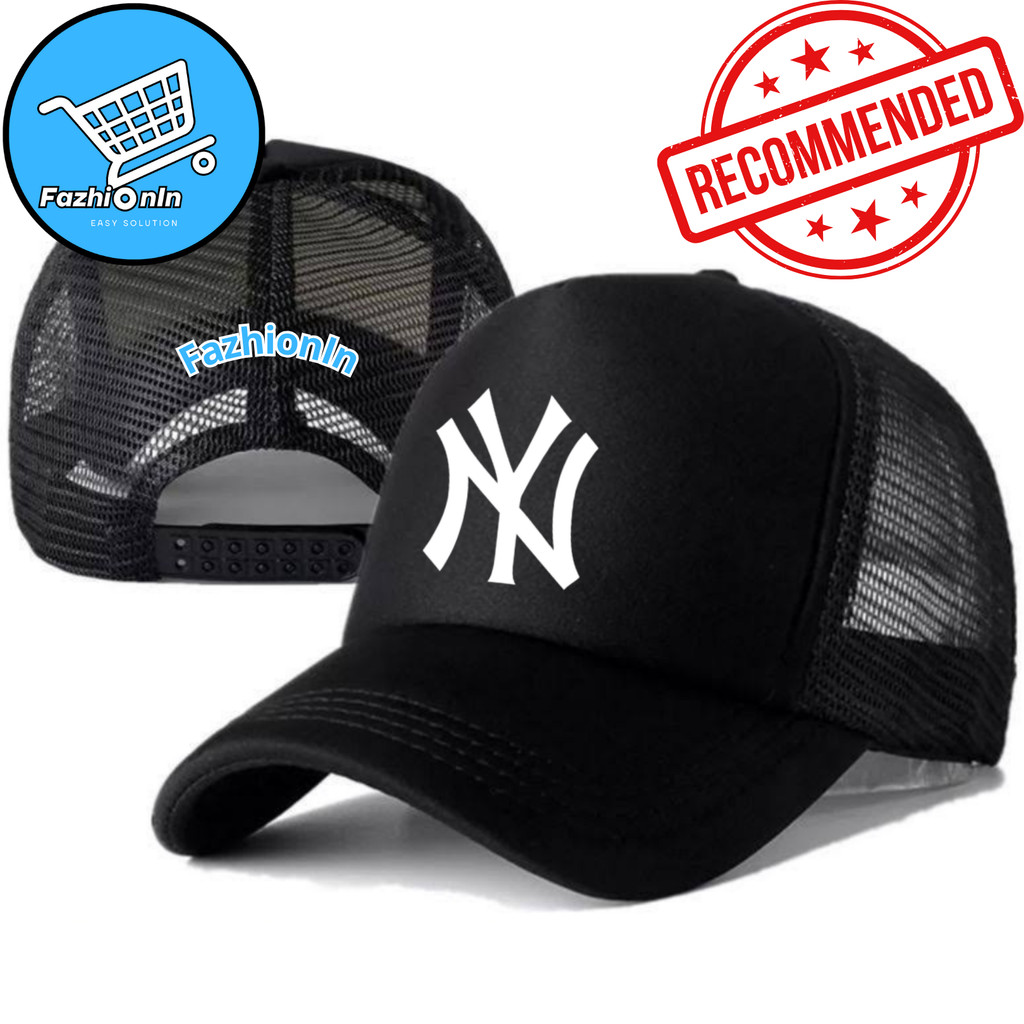 FazhiionIn Topi Trucker NY - Topi Distro NY Logo - Topi NY Premium - Topi Pria Dewasa - Topi Pria Or